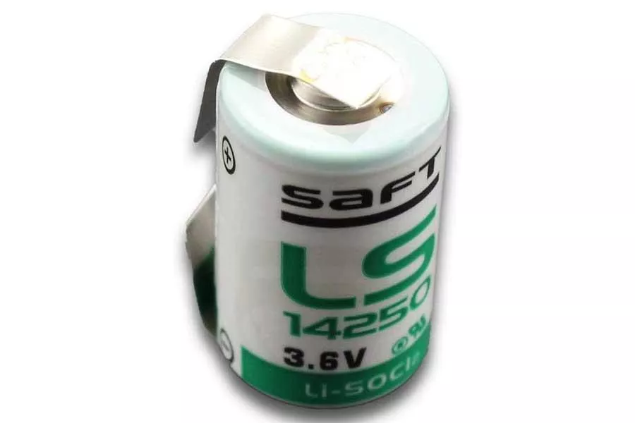 Li-Me Batterie SAFT LS14250 1/2AA - 3,6V/1,0Ah  (Lötfahne in U-Form)