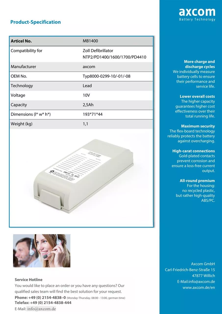 Datenblatt für Zoll NTP2, PD1400, PD1600, PD1700, PD4410, E-, M-Serie
