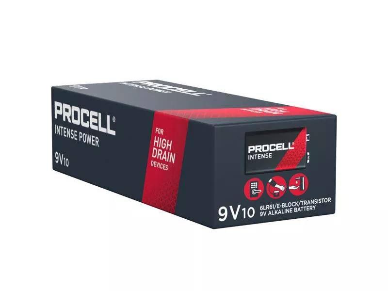 10er PAck Batterien, Procell Intense, 9V Block, 6LR61