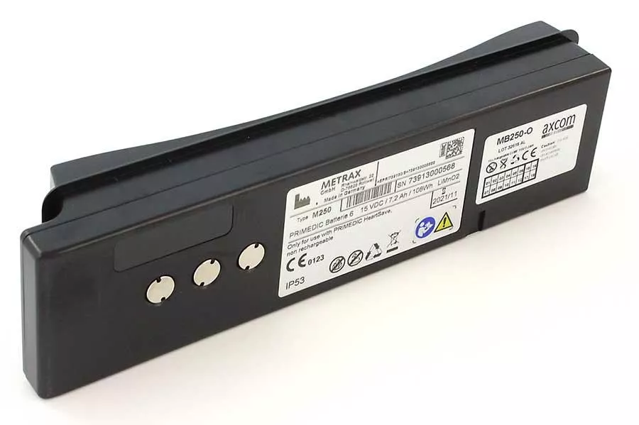 Batterie für Primedic/Metrax AED Defi HeartSave 6, HS6, HS6S, M250
