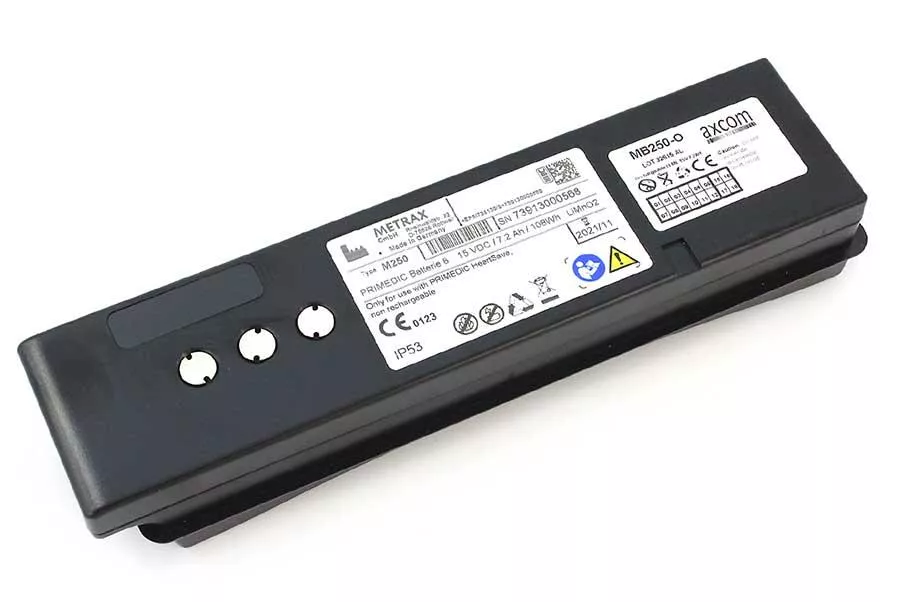 Batterie für Primedic/Metrax AED Defi HeartSave 6, HS6, HS6S, M250