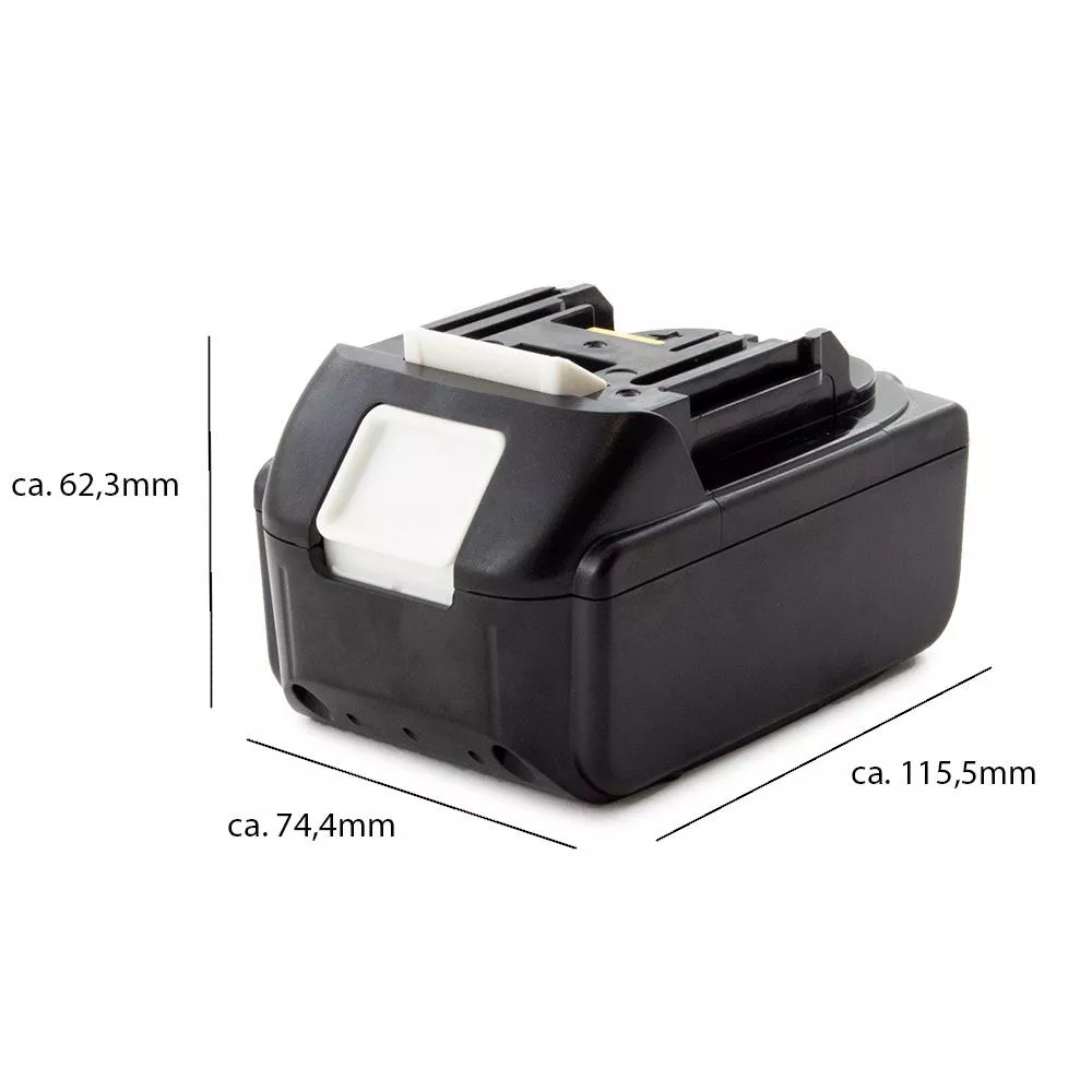 Maße Axcom 6Ah Akku für Makita BL1860