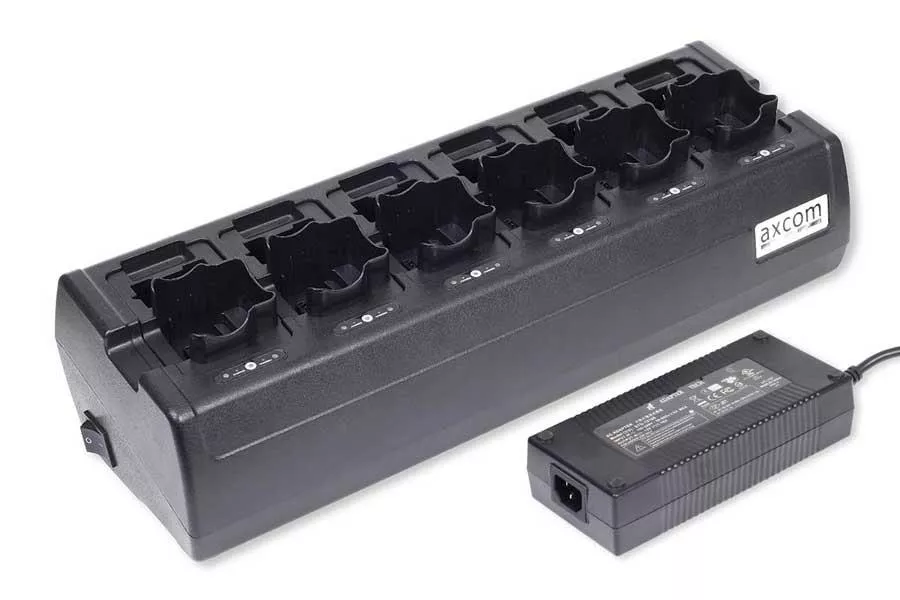 6+6-Stationen Ladegerät inkl. Adapter für Motorola GP360, DP3441