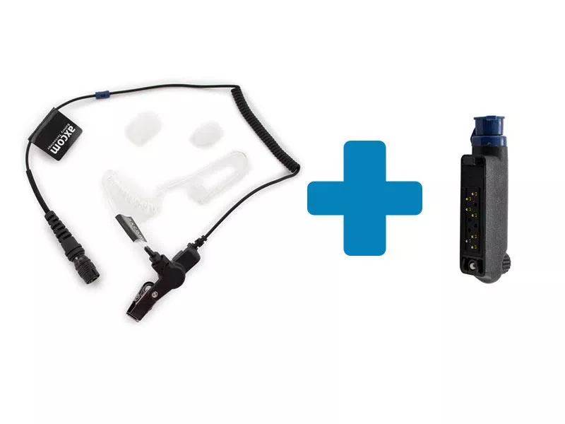 Bundle Headset mit Bajonettanschluss + abnehmbarer Adapter für Sepura STP8000, STP9000, SC20
