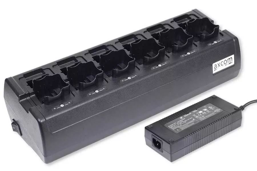 6+6-Stationen Ladegerät inkl. Adapter für Motorola MTP8500EX