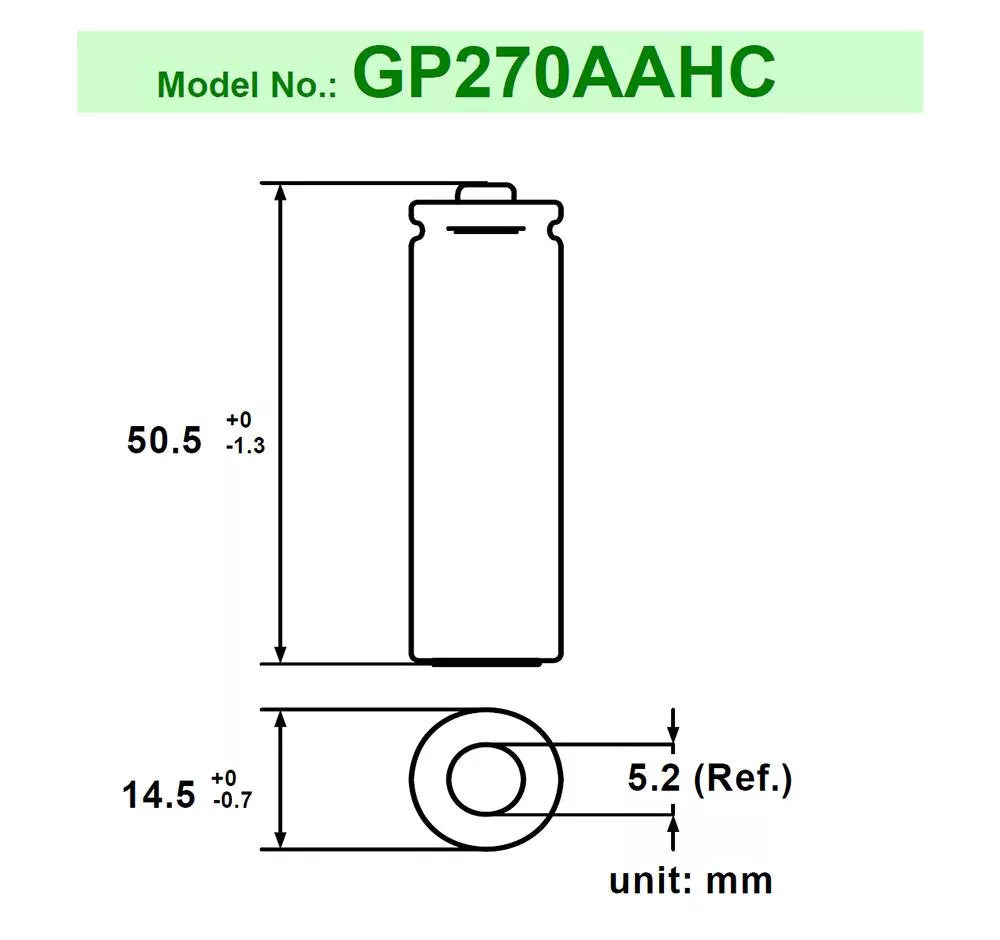 NiMH Akku GP270AAHC LR06 / MIGNON / AA - 1,2V/2,6Ah ReCyko+