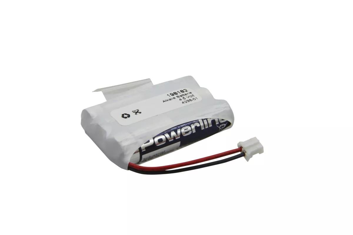 Batterie-Pack für Schließanlage Safe-O-Tronic 4,5V / 3 x LR03 mit 5cm Kabel-Stecker, geschrumpft