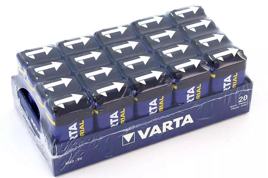 20 Batterien, Varta, EBlock, 9V Block, Alkaline, 6LR61
