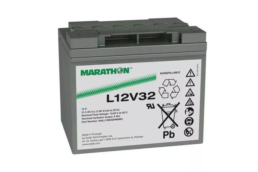 BLEIAKKU (INKL.MTZ) EXIDE MARATHON L L12V32 - 12V/31,5AH MM6 2 ANSCHL.