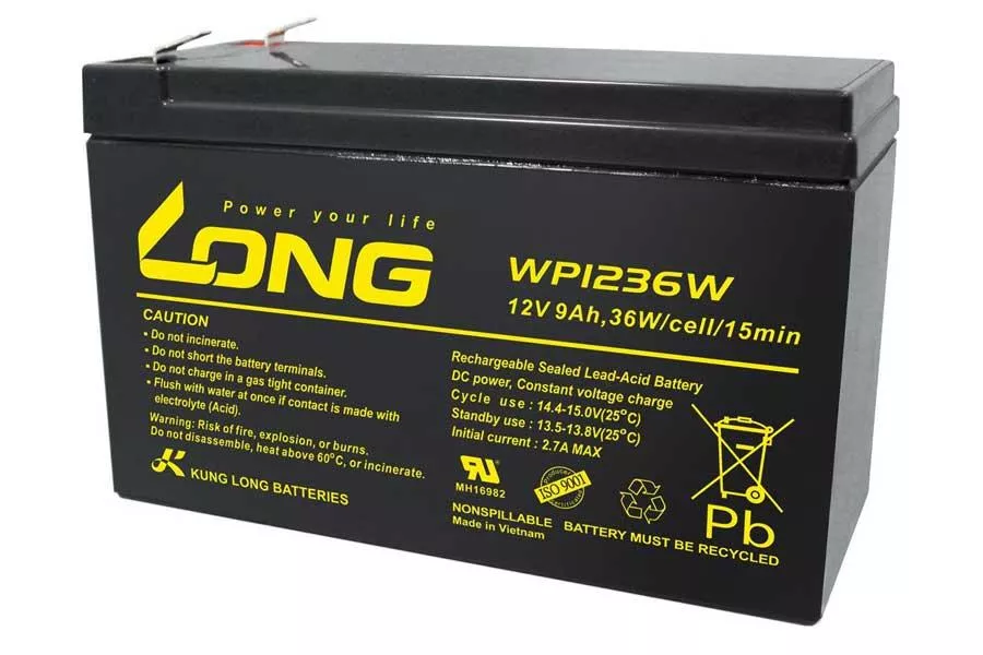 Long Bleiakku WP1236W - 12V 9Ah (Hochstrom)